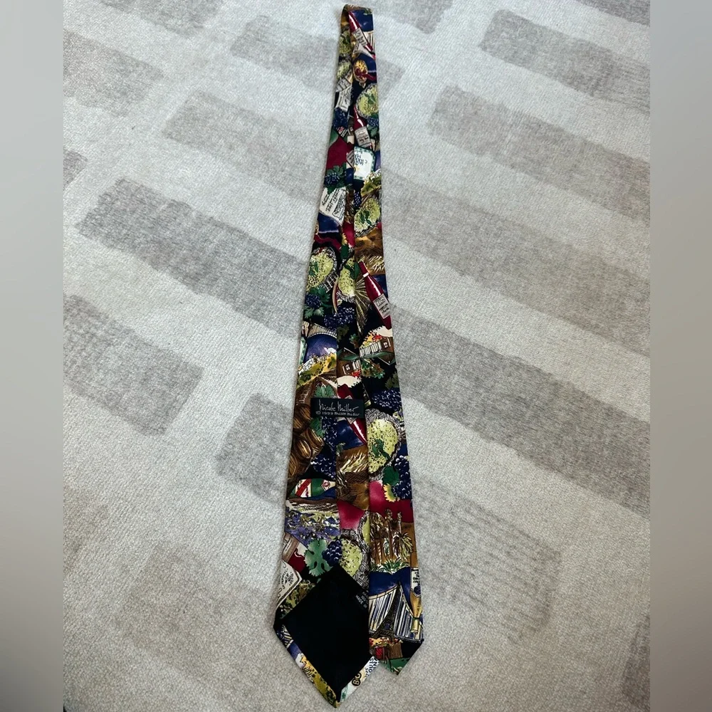 Vintage 1993 Nicole Miller Wine Silk Tie